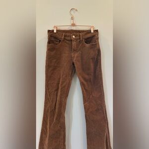 Brown low rise brandy corduroy pants